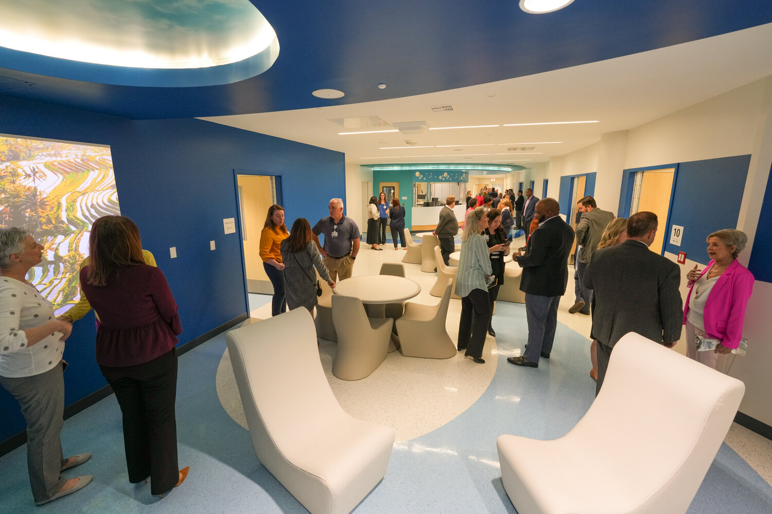 Ribbon-cutting attendees in the new Wolfson Children's Hospital Behavioral Health and Wellness Unit
